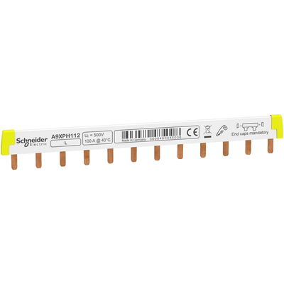 Acti9 - comb busbar - 1L - 18 mm pitch - 12 modules - 100A
