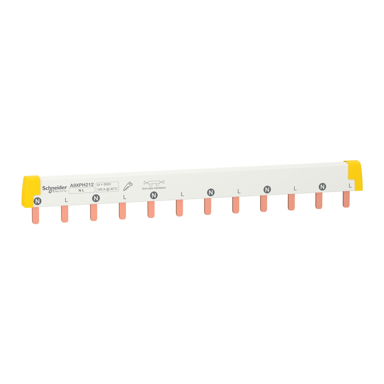 Acti9 - comb busbar - 1L+N - 18 mm pitch - 12 modules - 100 A