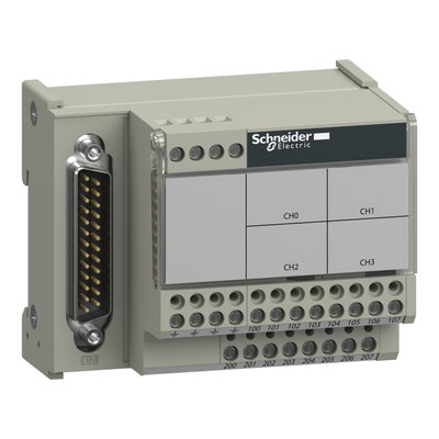 Connection sub-base ABE7 - for distribution of 4 analog channels protected