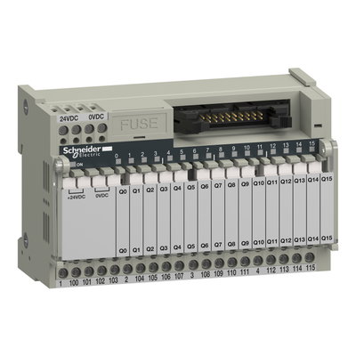 Sub-base with plug-in electromechanical relay ABE7, 16 channels, relay 5 mm