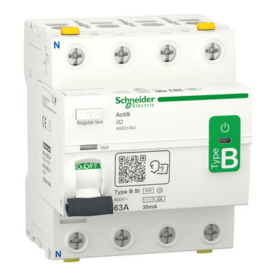 Fehlerstrom-Schutzschalter Allstromsensitiv iID, 4P, 63A, Typ B-SI, 30mA