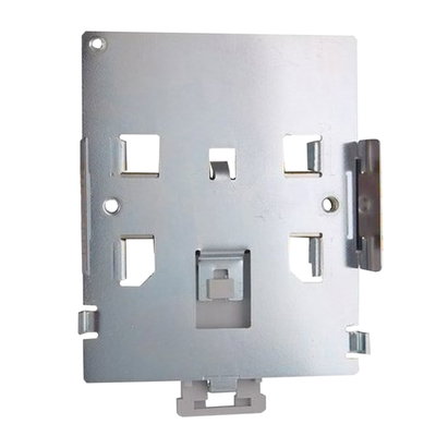 Plate for mounting on symmetrical DIN rail
