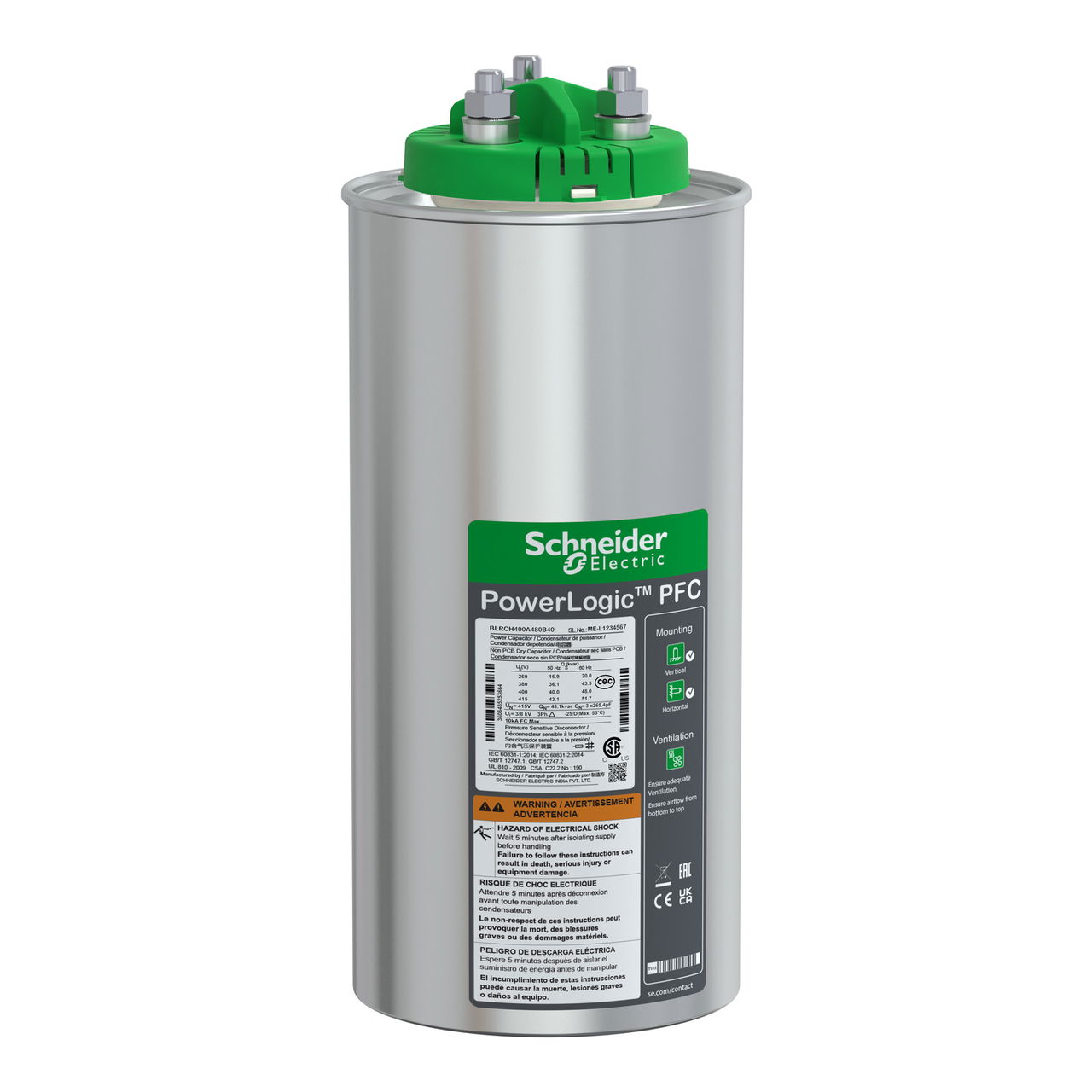 Heavy duty PowerLogic PFC Capacitor, 68.0/0 kvar - 480 V - 50Hz