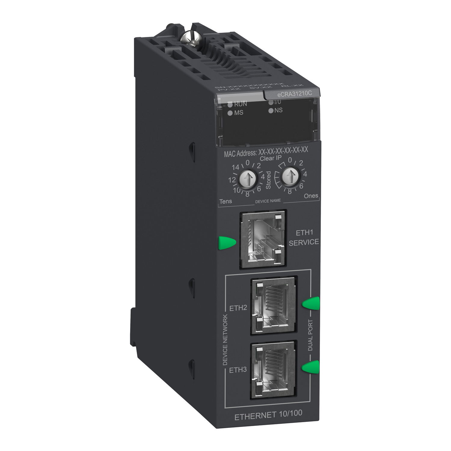 Modicon X80 EIO Drop adapter with Ethernet backplane - coated