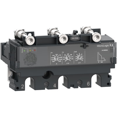 Trip unit MicroLogic 2.2 for ComPacT NSX 100/160/250 circuit breakers, electronic, rating 100A, 3 poles 3d