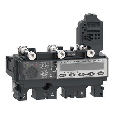 Trip unit MicroLogic 6.2 EM for ComPacT NSX 100/160/250 circuit breakers, electronic, rating 25 A, 3 poles 3d
