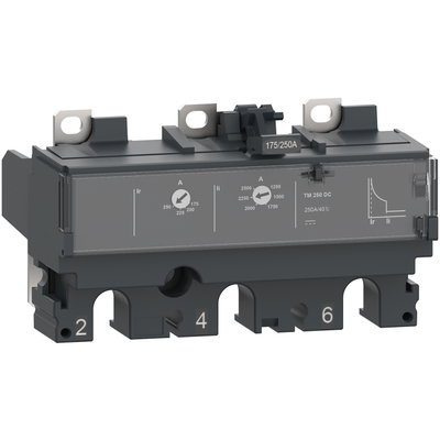 Trip unit TM250DC, ComPacT NSX 250 DC, thermal magnetic, 250 A rating, 3P 3d
