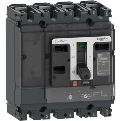 Circuit breaker ComPacT NSX160 DC PV, 160 A, 1000 V, TM-D trip unit, 4 poles
