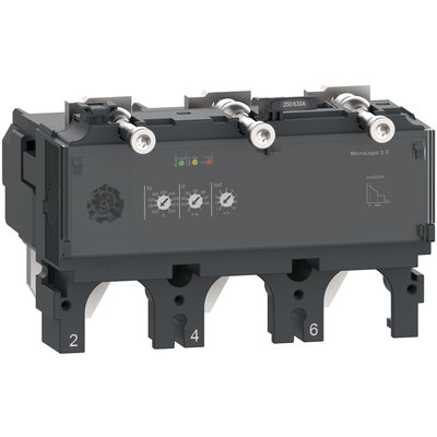Trip unit MicroLogic 2.3 for ComPacT NSX 400/630 circuit breakers, electronic, rating 400A, 3 poles 3d