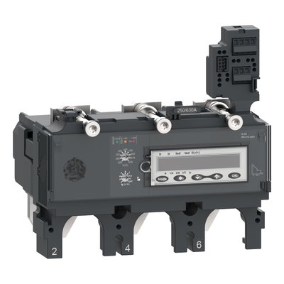 Trip unit MicroLogic 6.3 EM for ComPacT NSX 630 circuit breakers, electronic, rating 500 A, 3 poles 3d