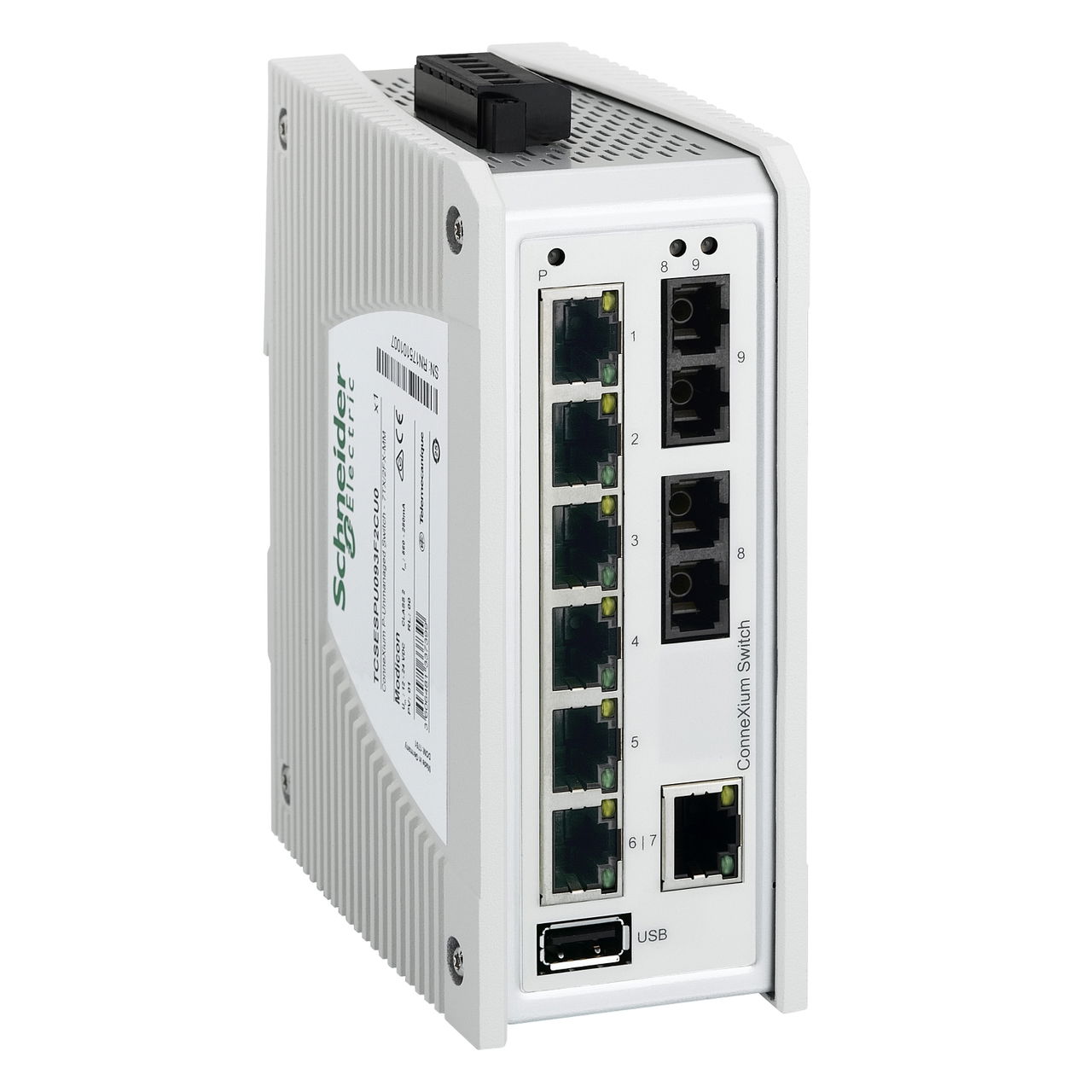ConneXium Premium Unmanaged Switch - 7 ports for copper + 2 ports for fiber optic multimode