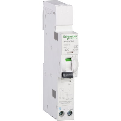 Acti9 - earth leakage circuit breaker - 1P + N - 20A - B - 30mA - 10000 A