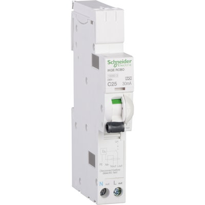 Acti9 - earth leakage circuit breaker - 1P + N - 25A - C - 30mA - 10000 A