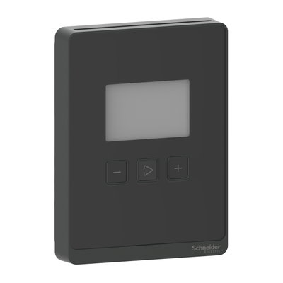 SpaceLogic SLA Series Sensor, Room, CO2, VOC, Humidity, Temperature, Segmented LCD, Analog Outputs with Optimum Black Housing