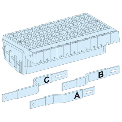 LINERGY FC DISTRIBUTION BLOCK FOR COMPACT NSX250 3P TOGGLE/FIXED+CONNECTION