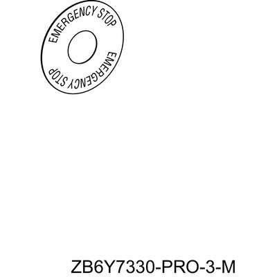 Marked legend Ø45 for emergency stop pushbutton - EMERGENCY STOP