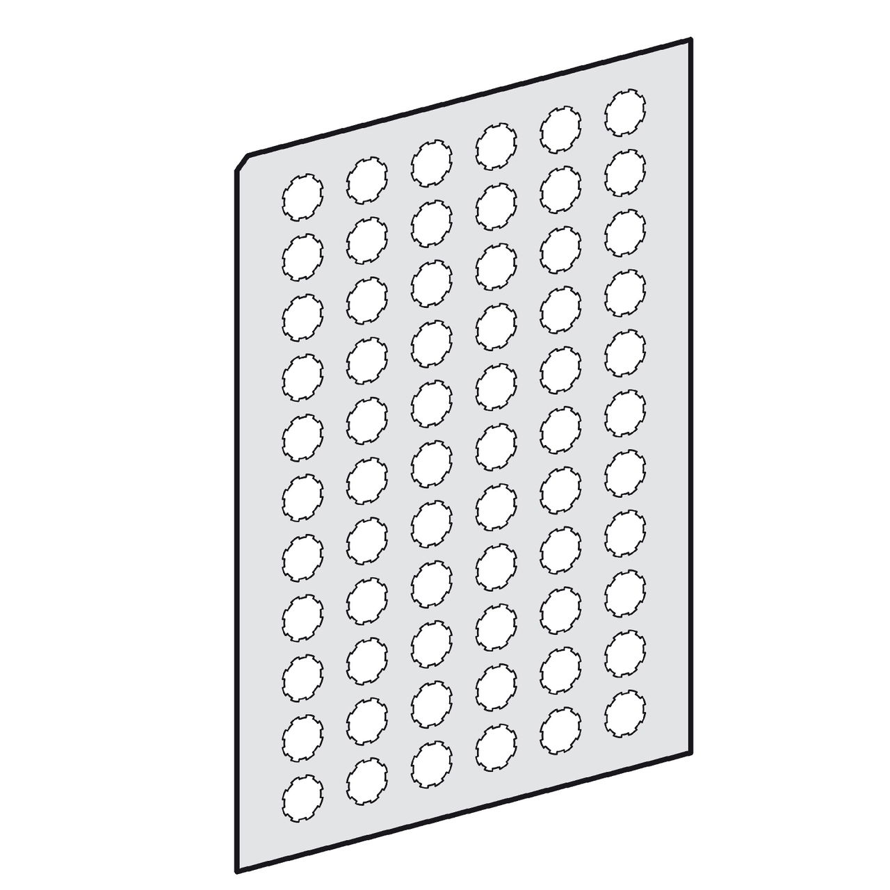 Sheet of 66 self-adhesive unmarked legends