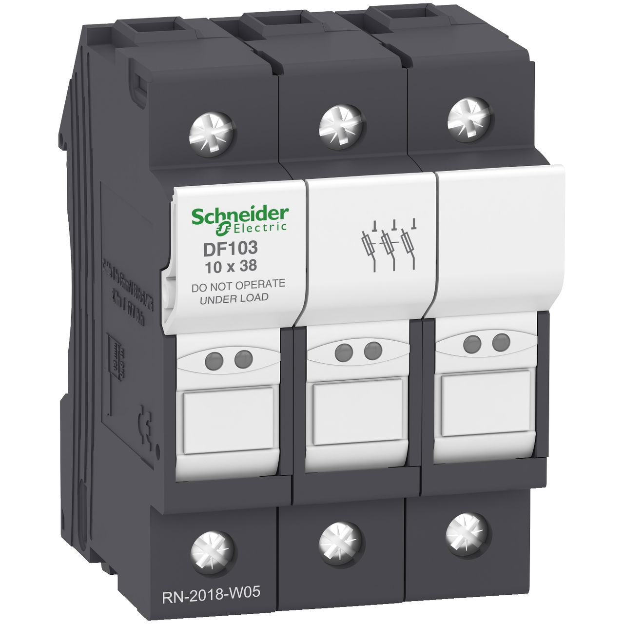 Fuse carrier TeSys DF, 3P 32A, fuse size 10x38 mm