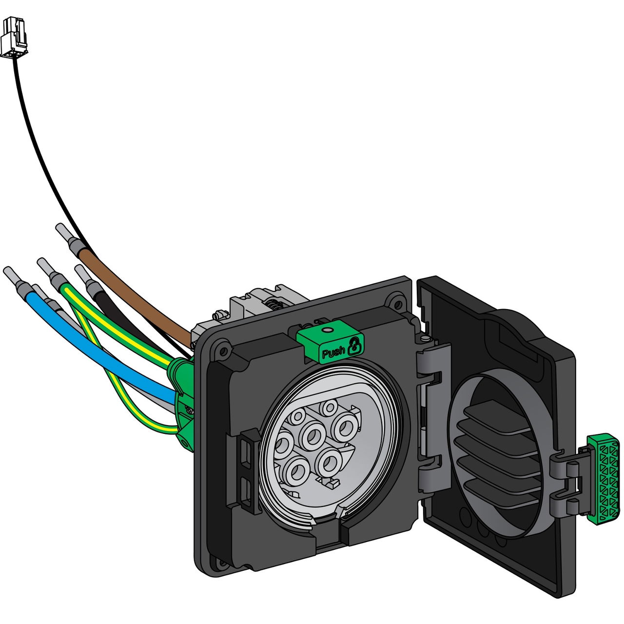 T2 socket-outlet subassembly 1-Ph IEC - Wallbox spare part