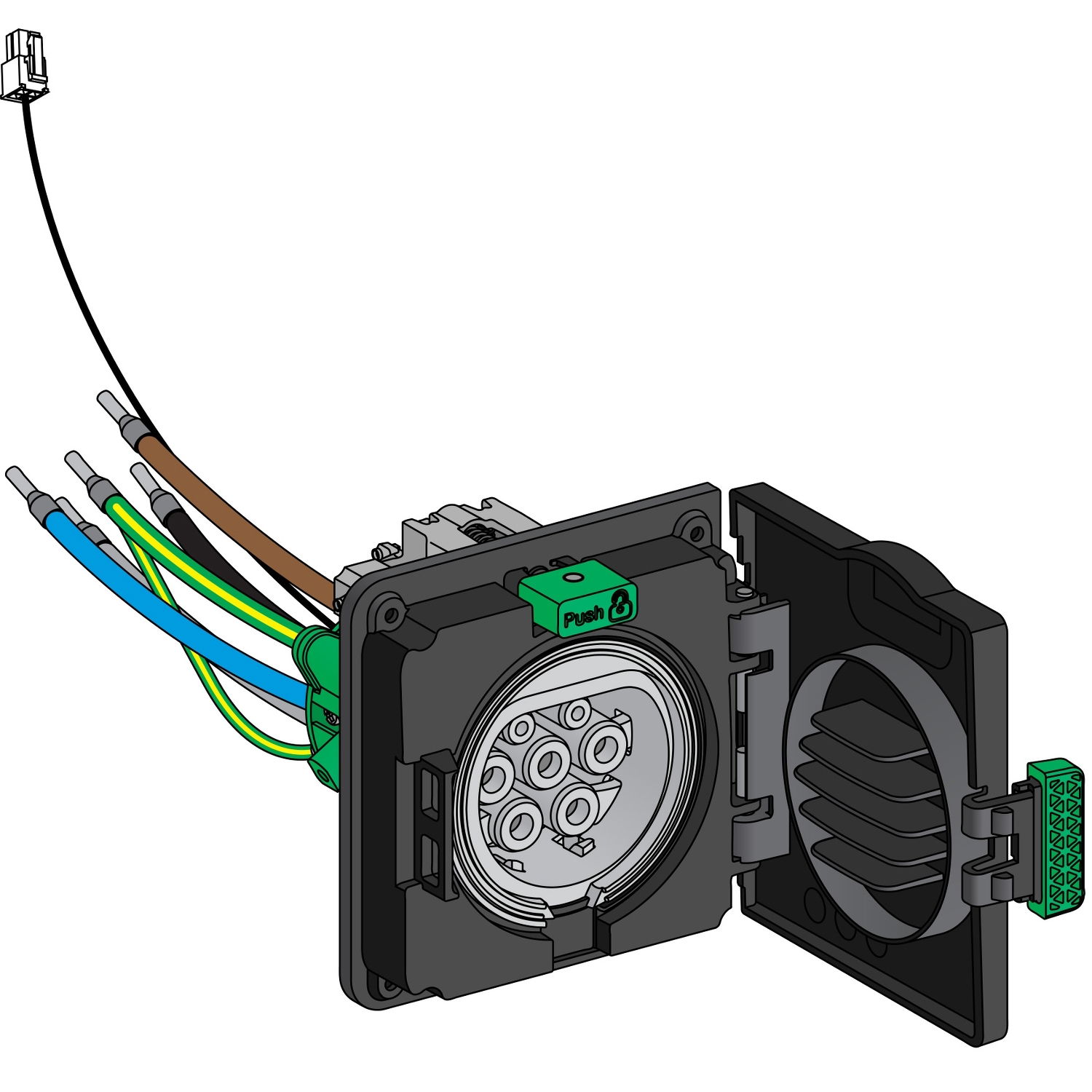 T2 socket-outlet subassembly 1-Ph IEC - Wallbox spare part