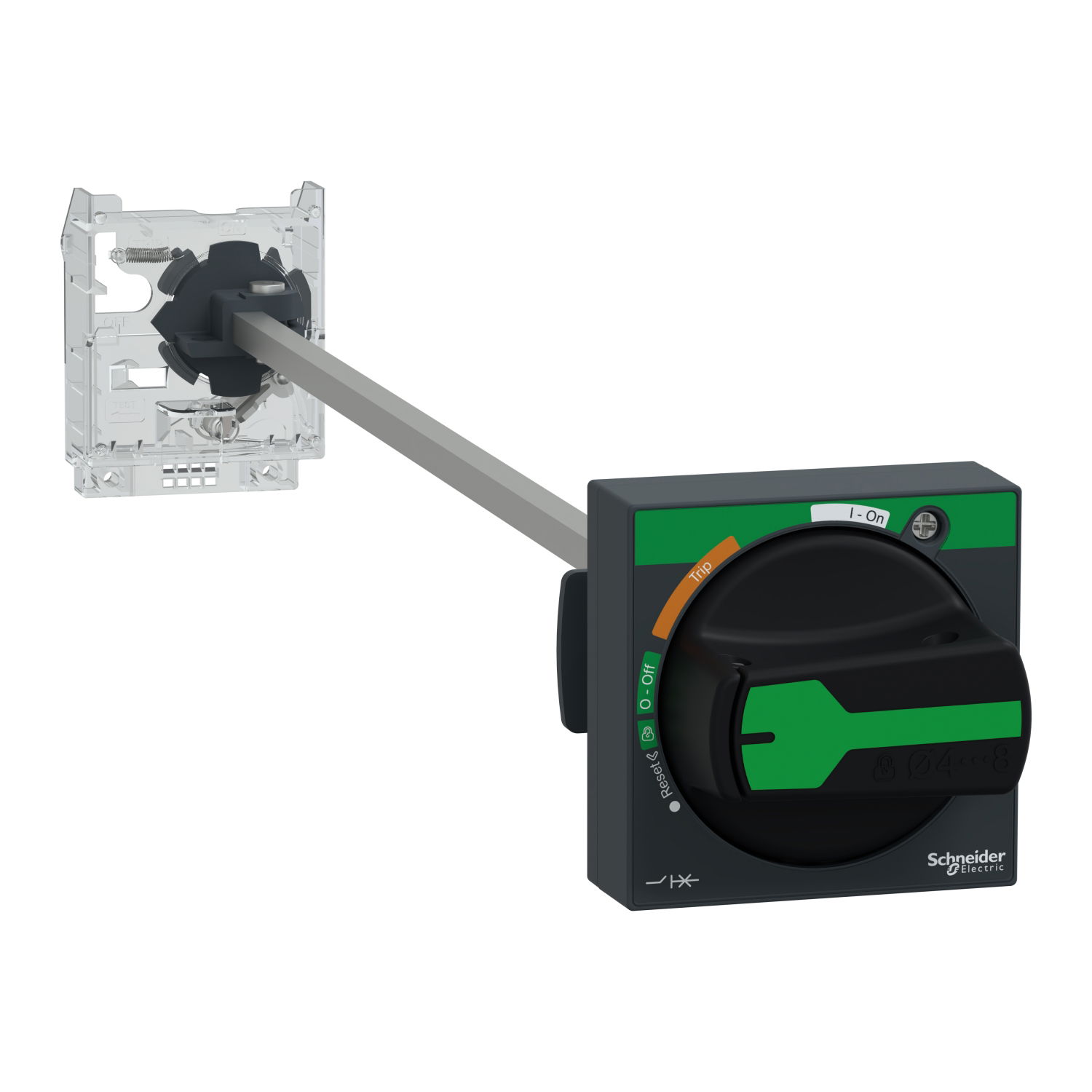 Extended rotary handle kit, TeSys GV2, IP54, black handle, with trip indication, for GV2L-GV2P
