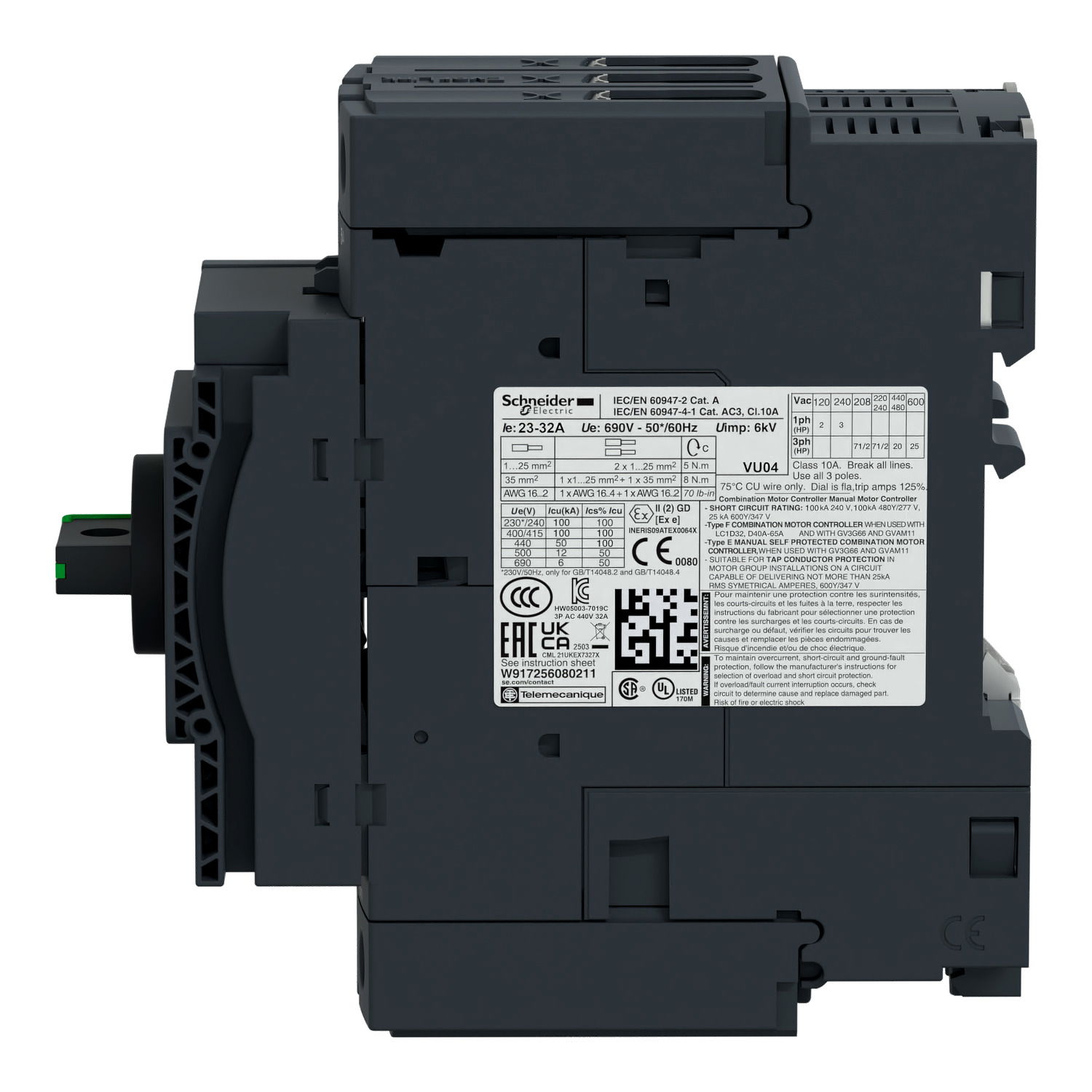 Motor circuit breaker, TeSys GV3, 3P, 23-32 A, thermal magnetic, EverLink terminals – Image 5 of 6