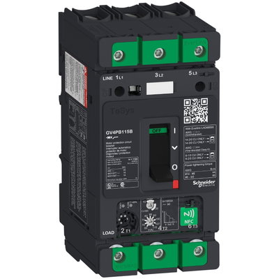 Motor circuit breaker, TeSys GV4, 3P, 115A, Icu 25kA, thermal magnetic multifunction, UL489