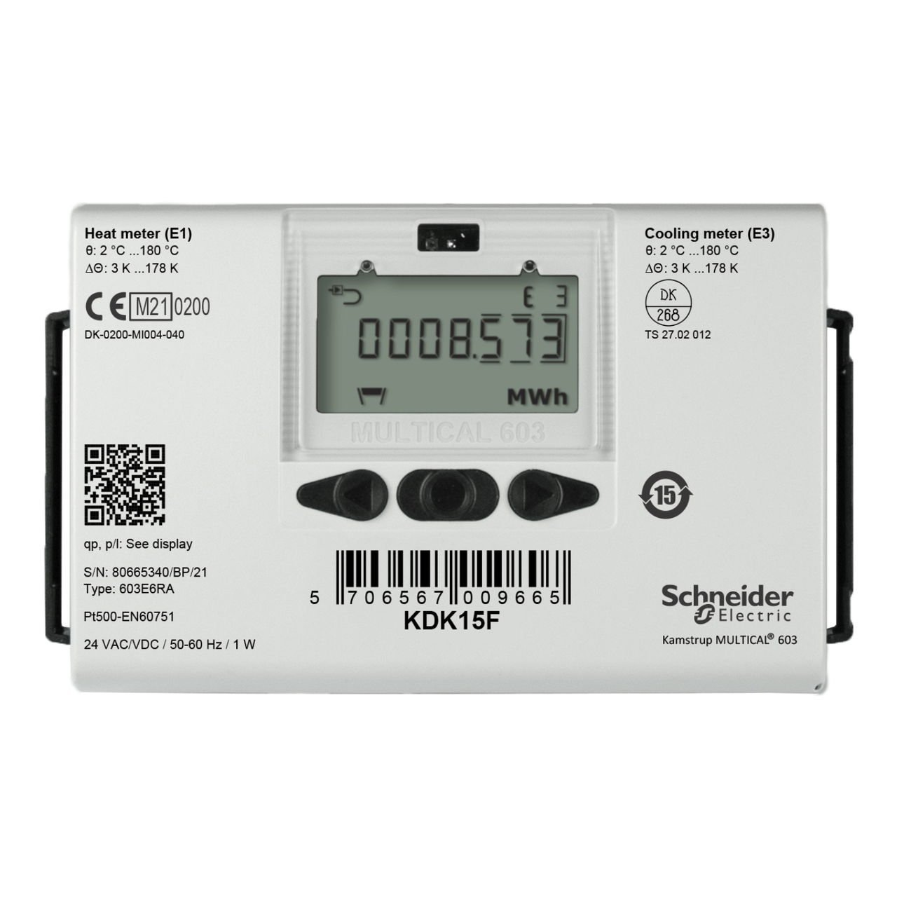 KD Series Heating And Cooling Meter, R1 Threaded Brass, 6 m³/h Nominal, Flow Meter