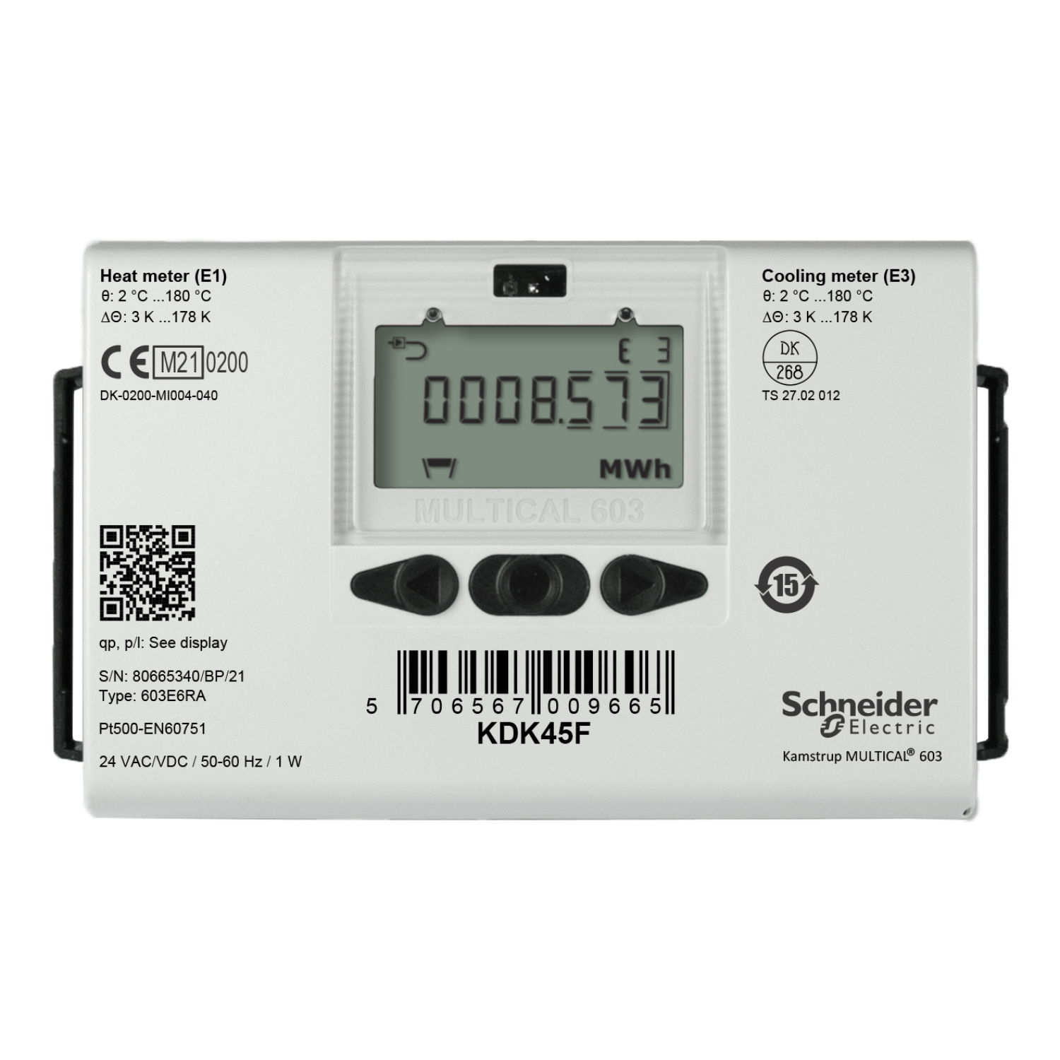 KD Series Heating And Cooling Meter, DN80 Flanged Stainless Steel, 40 m³/h Nominal, Flow Meter