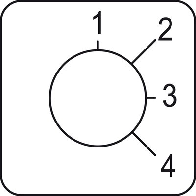 Legend for cam switch 1 to 4 - 45 x 45 mm