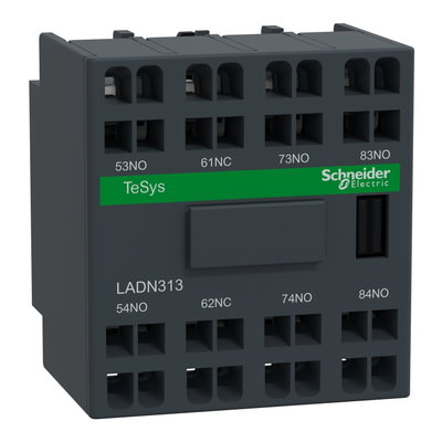 Auxiliary contact block, TeSys D, 3NO + 1NC, front mounting, spring terminals