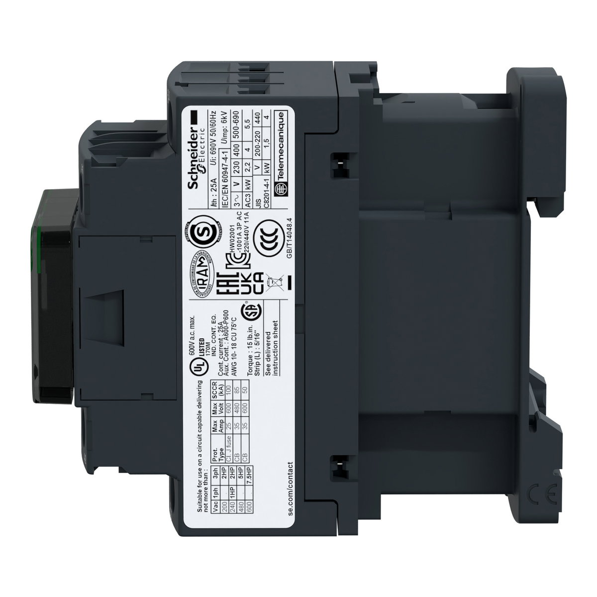 Kontaktor 9A 4 kW 24-60V ACDC – Bild 4 av 5