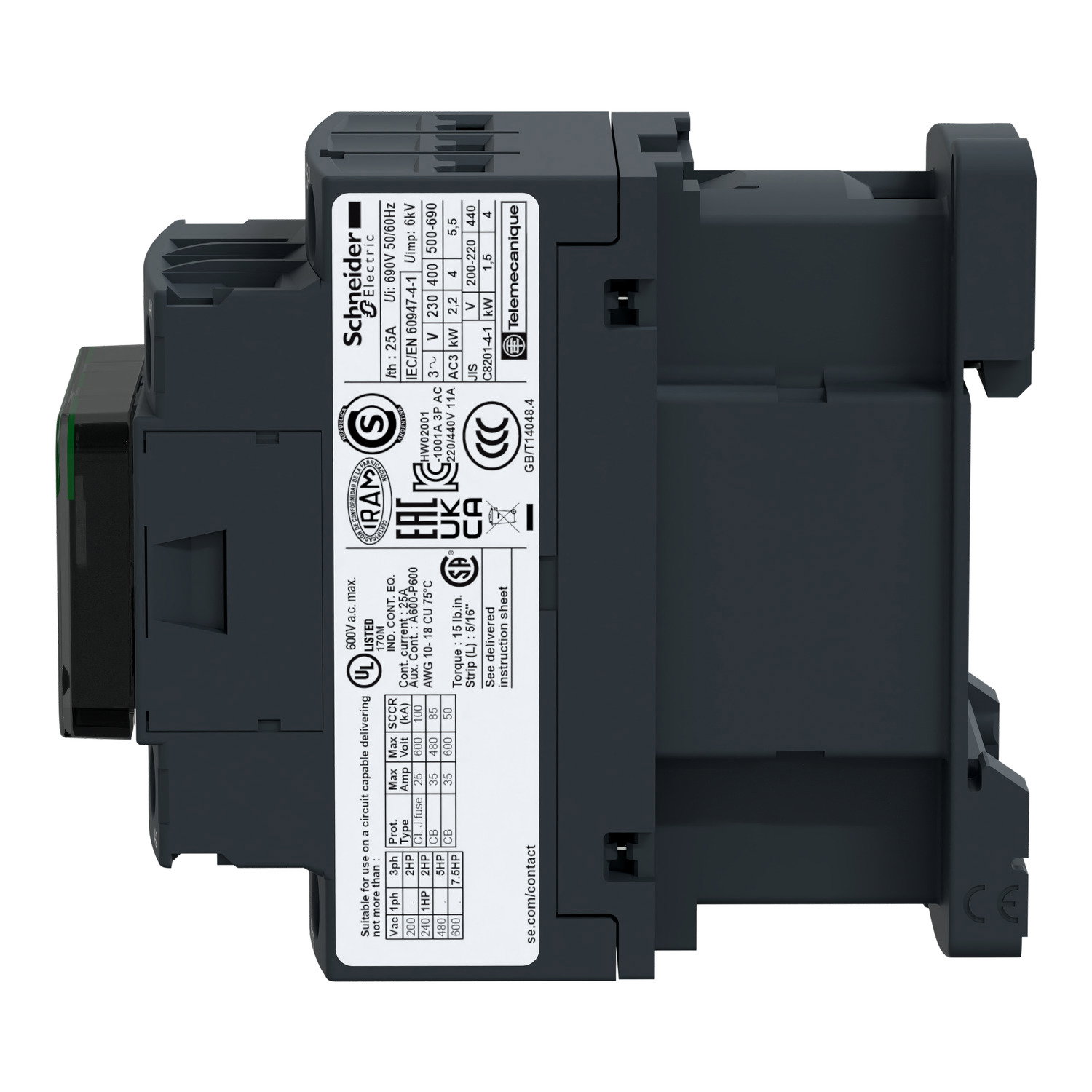 Kontaktor 9A 4 kW 24-60V ACDC – Bild 4 av 5