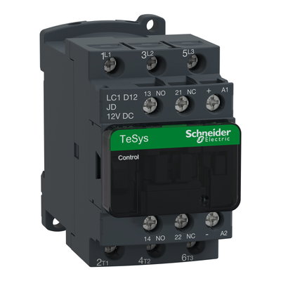 TeSys D contactor - 3P(3 NO) - AC-3 - <= 440 V 12 A - 12 V DC coil