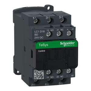 TeSys D contactor - 3P(3 NO) - AC-3 - <= 440 V 18 A - 24 V DC coil