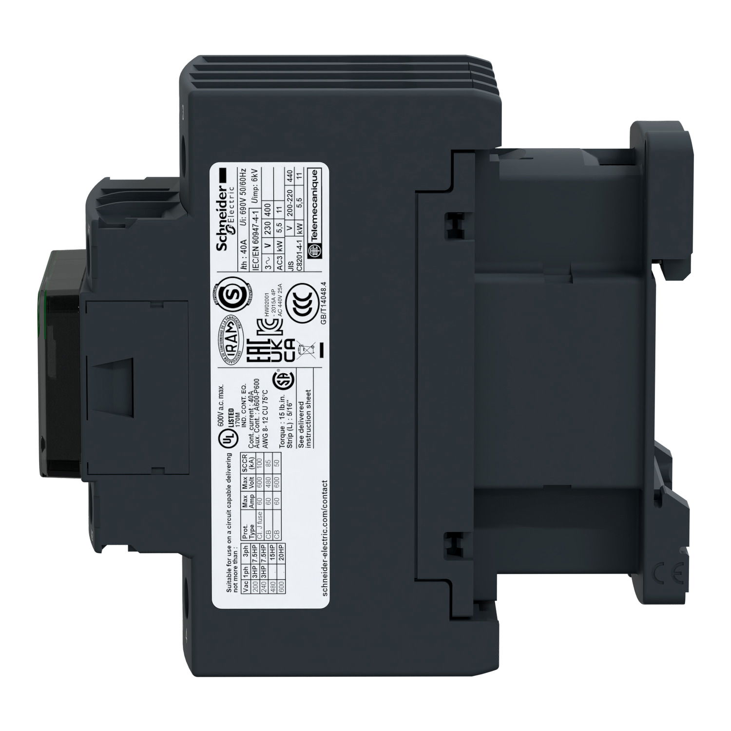 TeSys D contactor - 4P(2 NO + 2 NC) - AC-1 - <= 440 V 40 A - 220 V AC coil – Image 5 of 6