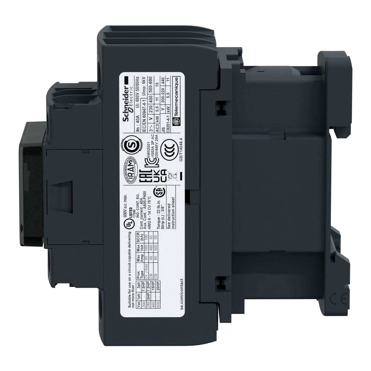 TeSys D contactor - 3P(3 NO) - AC-3 - <= 440 V 32 A - 110 V DC coil – Image 4 of 5
