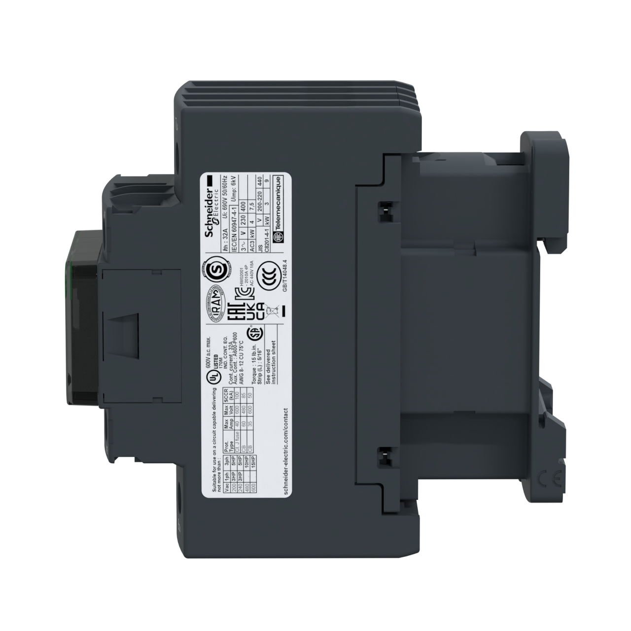 TeSys D contactor - 4P(4 NO) - AC-1 - <= 440 V 32 A - 240 V AC 50/60 Hz coil – Image 5 of 6