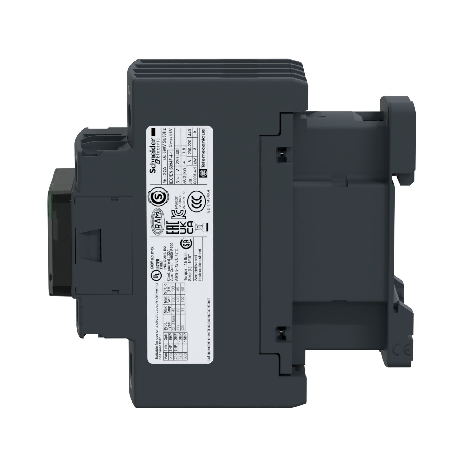 TeSys D contactor - 4P(4 NO) - AC-1 - <= 440 V 32 A - 240 V AC 50/60 Hz coil – Image 5 of 6