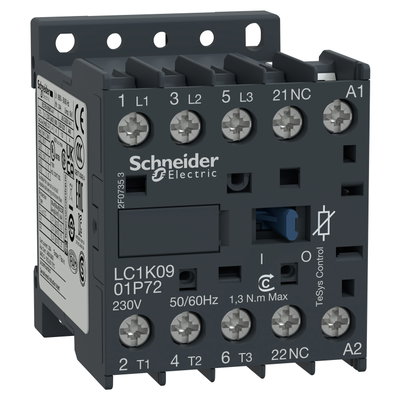 TeSys K contactor - 3P - AC-3 <= 440 V 9 A - 1 NC aux. - 110 V AC coil