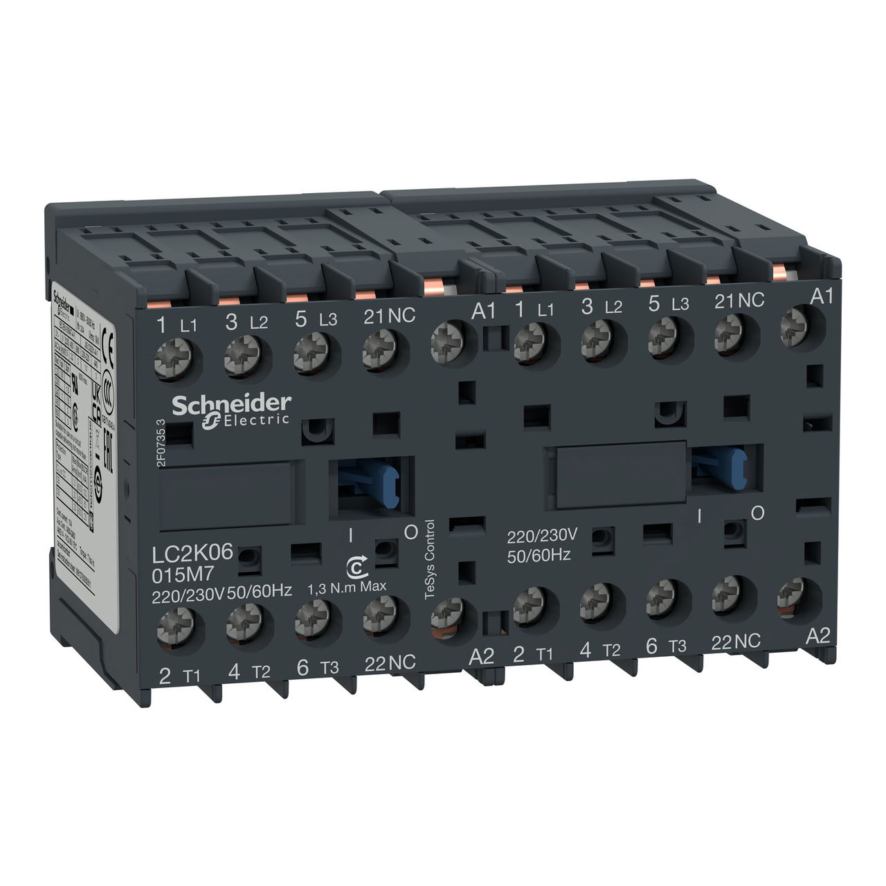 TeSys K reversing contactor - 3P - AC-3 <= 440 V 9 A - 1 NC - 48 V AC coil