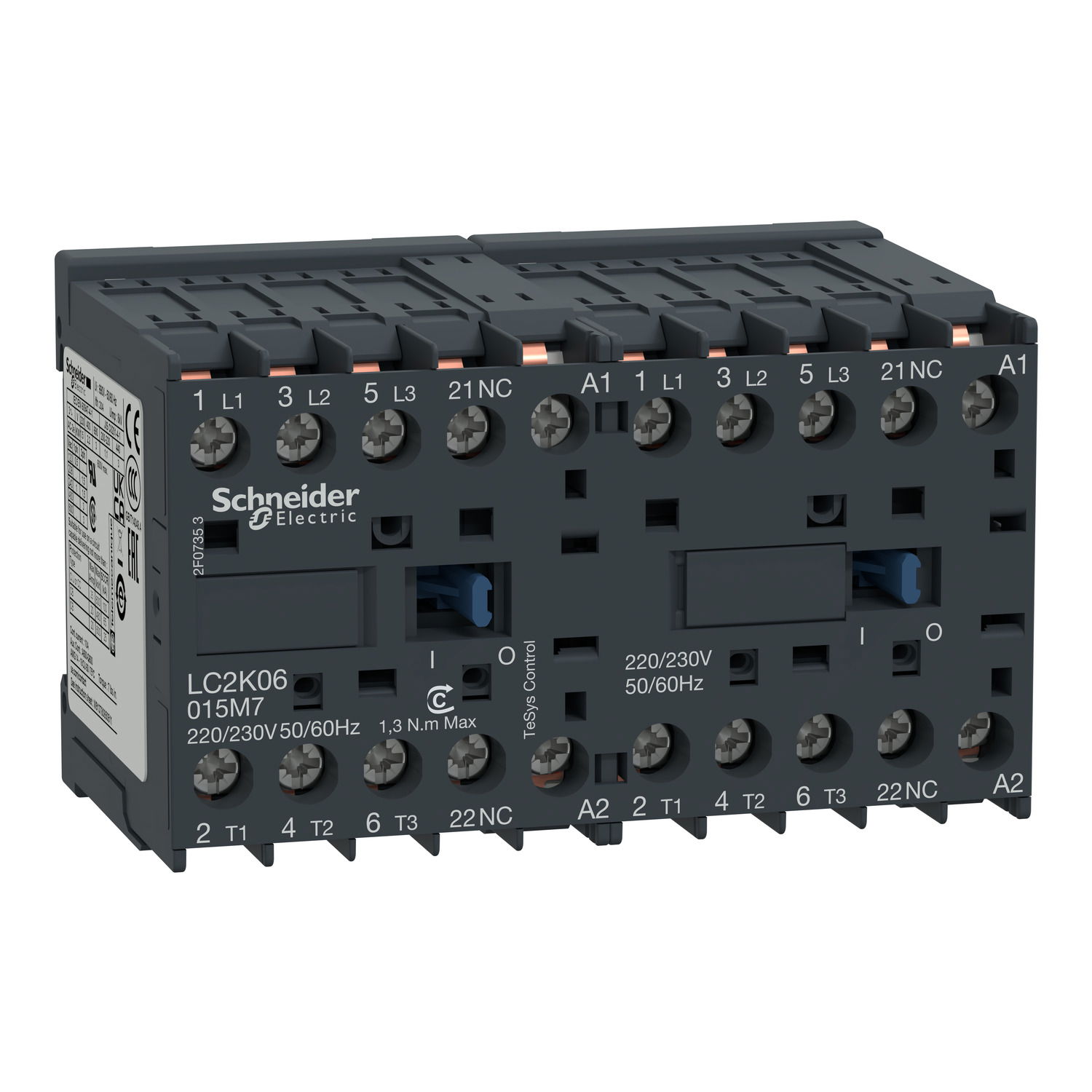 TeSys K reversing contactor - 3P - AC-3 <= 440 V 9 A - 1 NC - 48 V AC coil