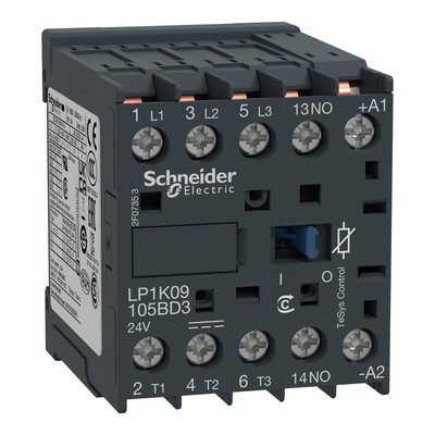 TeSys K contactor - 3P - AC-3 <= 440 V 9 A - 1 NO aux. - 24 V DC coil