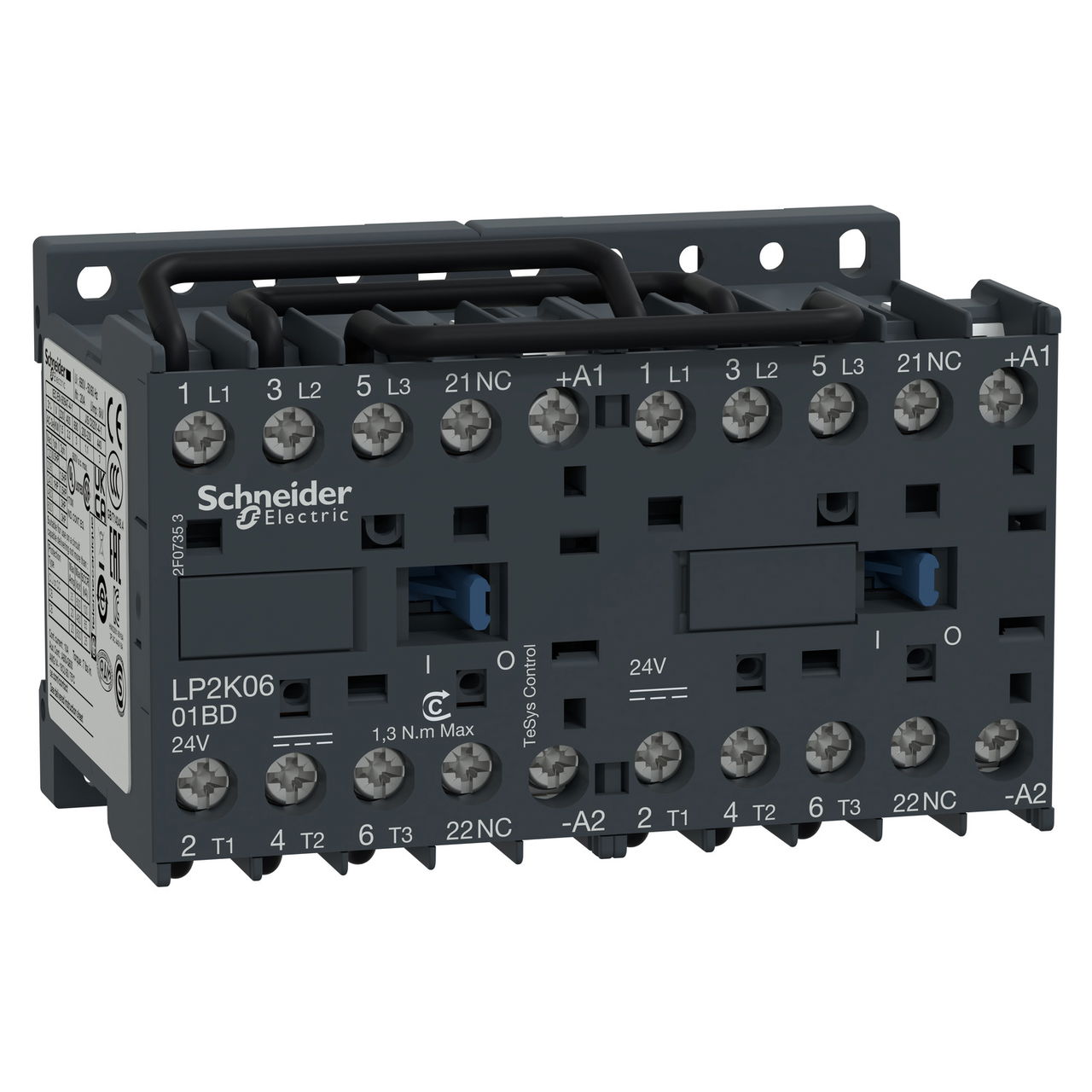 TeSys K reversing contactor - 3P - AC-3 <= 440 V 9 A - 1 NC - 24 V DC coil
