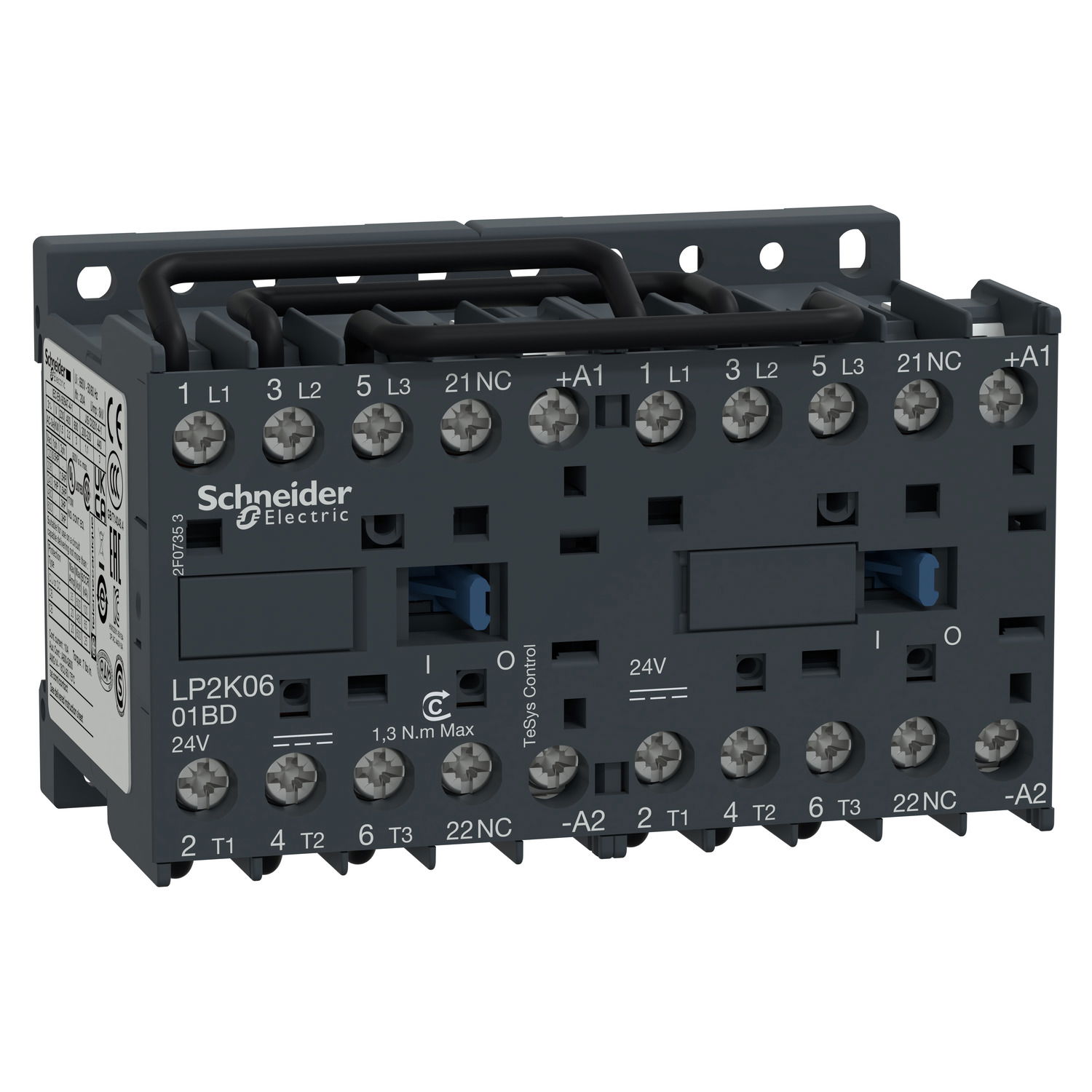 TeSys K reversing contactor - 3P - AC-3 <= 440 V 9 A - 1 NC - 24 V DC coil