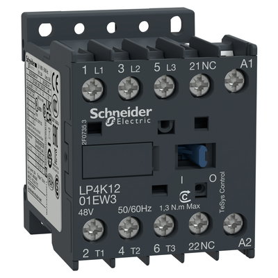 TeSys K contactor - 3P - AC-3 <= 440 V 12 A - 1 NC aux. - 48 V DC coil