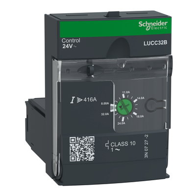 Advanced control unit, TeSys U, 8-32A, 1P motors, protection & diagnostic, class 10, coil 24V AC