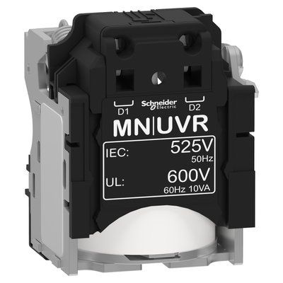 MN undervoltage release, ComPacT NSX, rated voltage 525 VAC 50 Hz, 600 VAC 60 Hz, screwless spring terminal connections