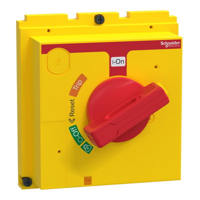 Direct rotary handle, ComPacT NSX 400/630, red handle on yellow front, IP40