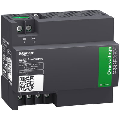 External power supply module, input voltage 110 V AC to 130 V AC 50/60 Hz, output voltage 24 V DC, output current 1 A